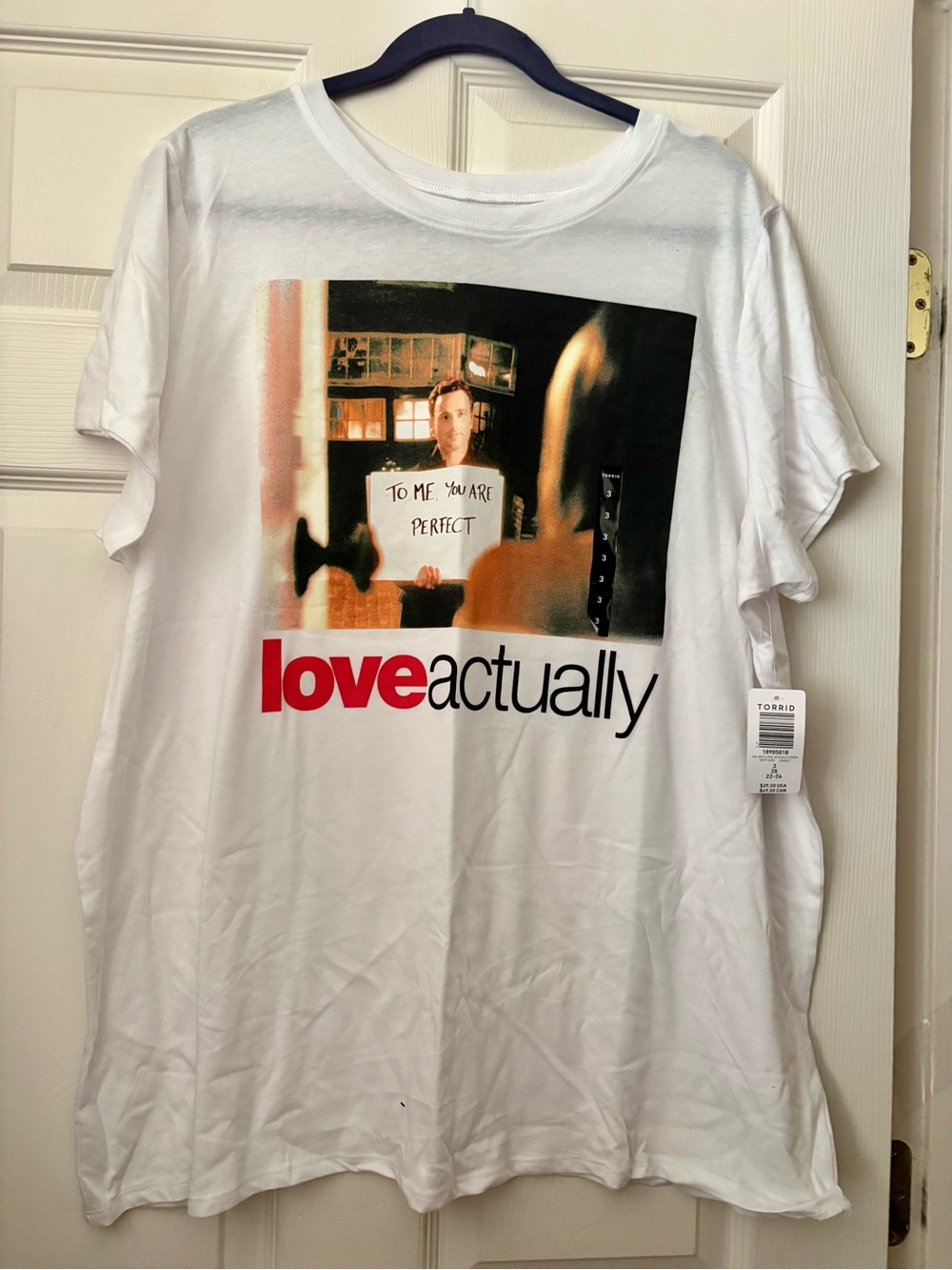 Torrid White Sz 3X Love Actually Tee NWT